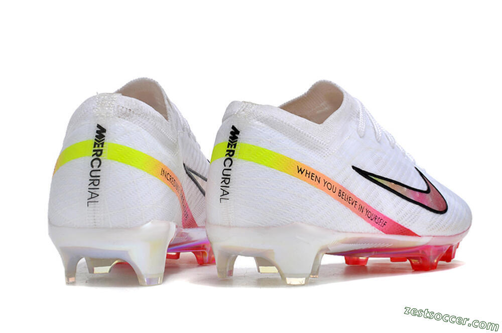 Nike Air Zoom Mercurial Vapor 15 Elite FG Low-Tops Soccer Cleats - White/Pink/Black 6