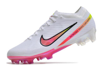 Nike Air Zoom Mercurial Vapor 15 Elite FG Low-Tops Soccer Cleats - White/Pink/Black/Yellow