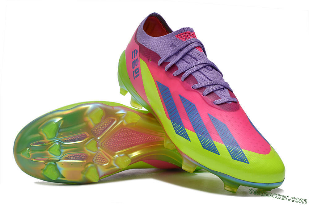 Adidas X Speedportal .1 2022 World Cup Boots FG Low-Tops Soccer Cleats - Pink/Purple/Blue/Green 3