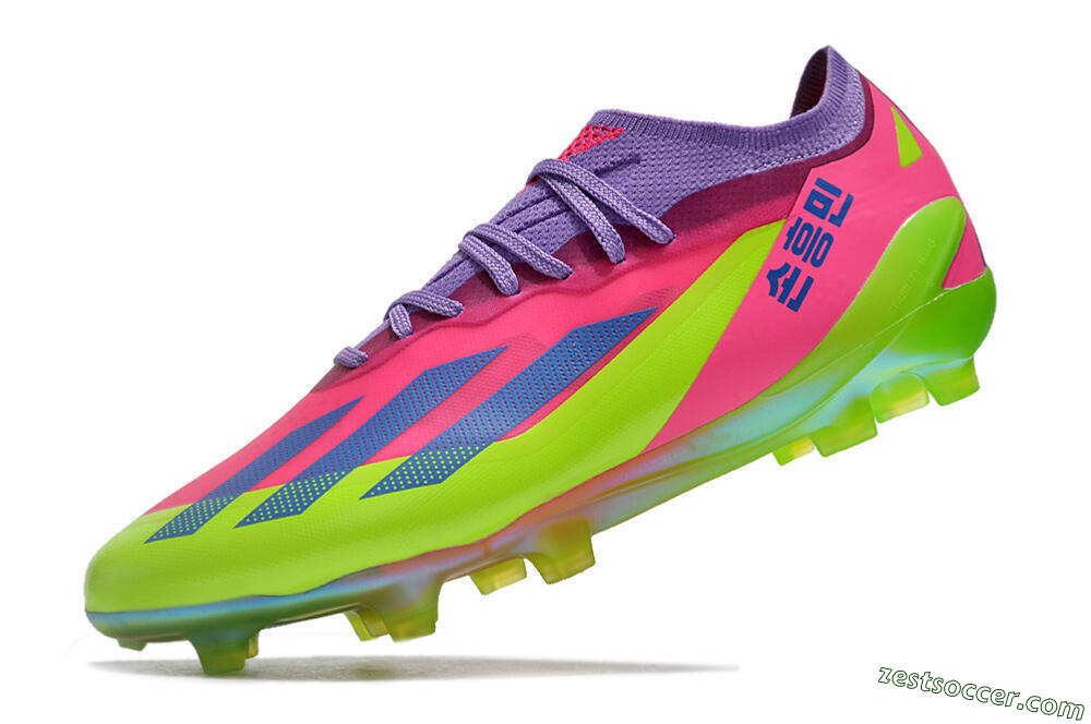 Adidas X Speedportal .1 2022 World Cup Boots FG Low-Tops Soccer Cleats - Pink/Purple/Blue/Green 5