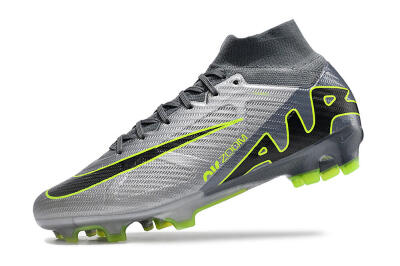 Nike Air Zoom Mercurial Superfly 9 Elite FG High-Tops Soccer Cleats - Grey/Silver/Black/Green