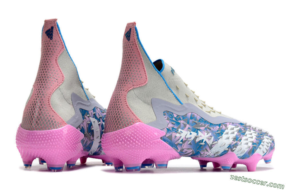Adidas Predator Freak+ FG High-Tops Soccer Cleats - Blue/Pink/White/Grey 6