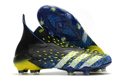 Adidas Predator Freak+ FG High-Tops Soccer Cleats - Black/White/Blue