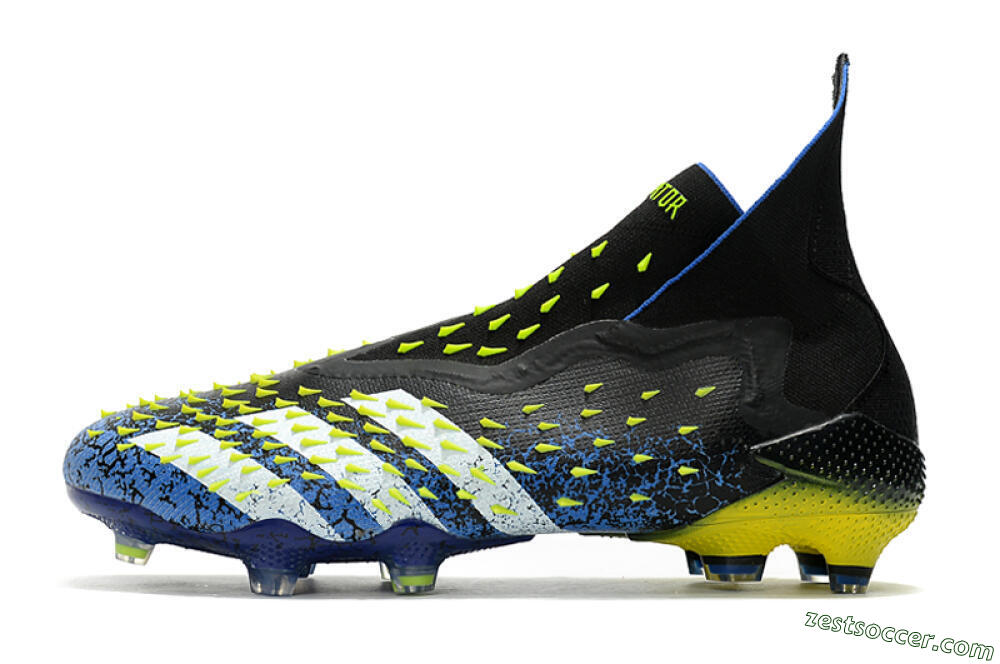 Adidas Predator Freak+ FG High-Tops Soccer Cleats - Black/White/Blue 2