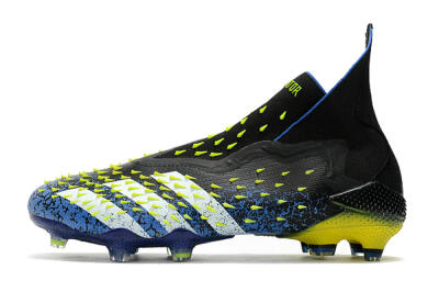 Adidas Predator Freak+ FG High-Tops Soccer Cleats - Black/White/Blue