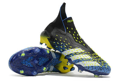Adidas Predator Freak+ FG High-Tops Soccer Cleats - Black/White/Blue