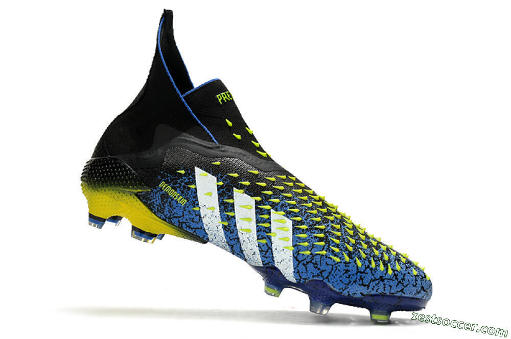 Adidas Predator Freak+ FG High-Tops Soccer Cleats - Black/White/Blue 4