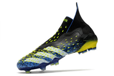 Adidas Predator Freak+ FG High-Tops Soccer Cleats - Black/White/Blue