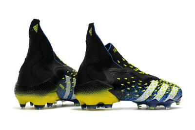 Adidas Predator Freak+ FG High-Tops Soccer Cleats - Black/White/Blue