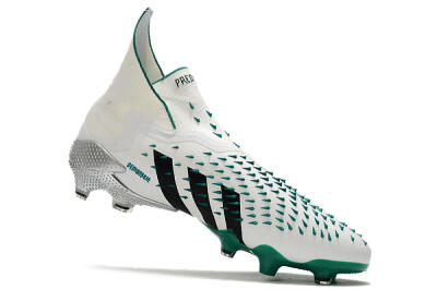 Adidas Predator Freak+ FG High-Tops Soccer Cleats - White/Black/Green