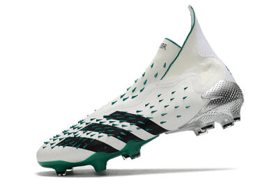 Adidas Predator Freak+ FG High-Tops Soccer Cleats - White/Black/Green