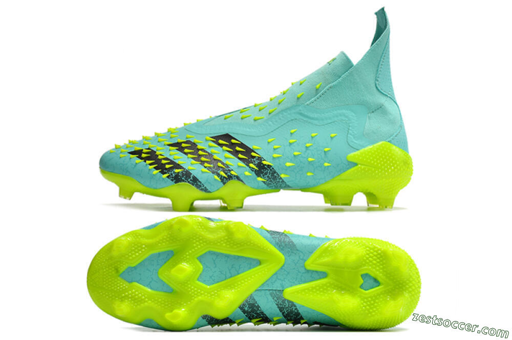Adidas Predator Freak+ FG High-Tops Soccer Cleats - Blue/Black/Green 1