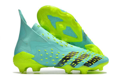 Adidas Predator Freak+ FG High-Tops Soccer Cleats - Blue/Black/Green
