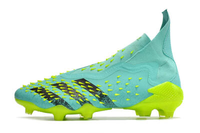 Adidas Predator Freak+ FG High-Tops Soccer Cleats - Blue/Black/Green