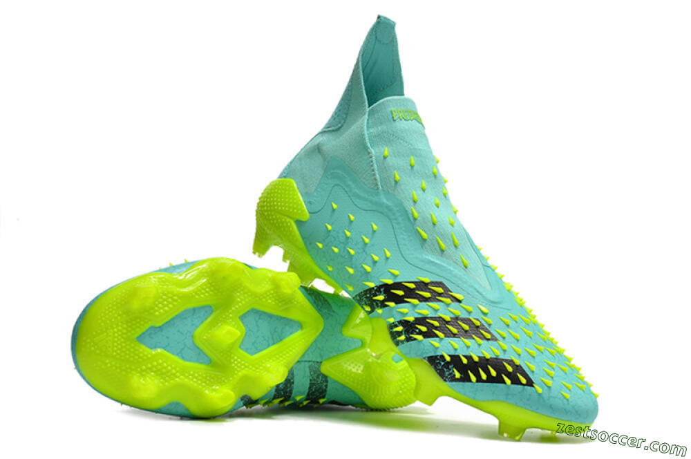 Adidas Predator Freak+ FG High-Tops Soccer Cleats - Blue/Black/Green 3