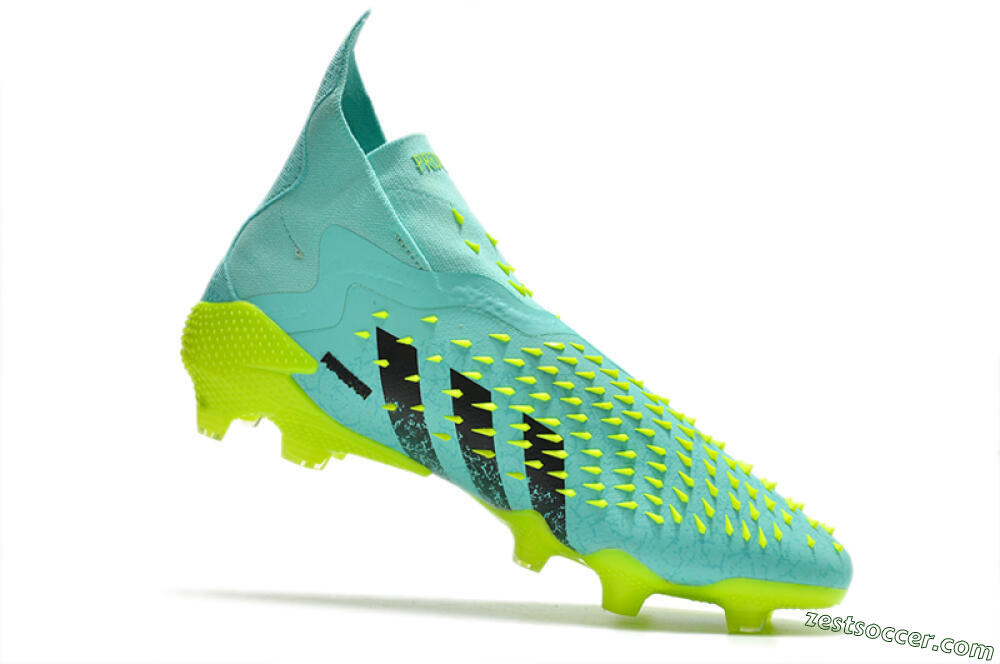 Adidas Predator Freak+ FG High-Tops Soccer Cleats - Blue/Black/Green 4