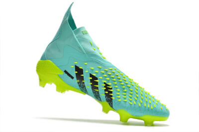 Adidas Predator Freak+ FG High-Tops Soccer Cleats - Blue/Black/Green