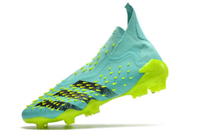 Adidas Predator Freak+ FG High-Tops Soccer Cleats - Blue/Black/Green