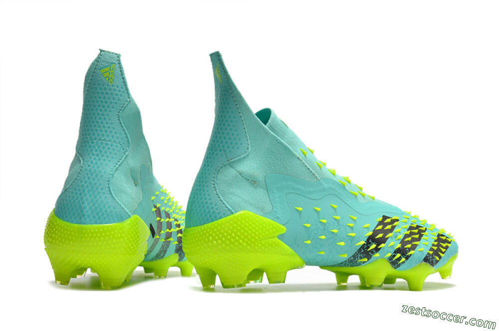 Adidas Predator Freak+ FG High-Tops Soccer Cleats - Blue/Black/Green 6