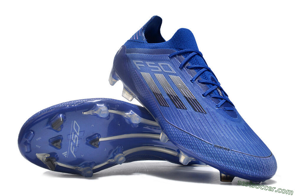 Adidas F50 Adizero FG Low-Tops Soccer Cleats - Blue/Silver/Black 3
