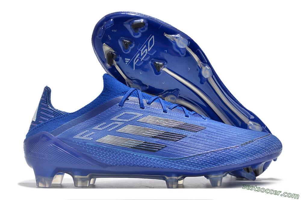 Adidas F50 Adizero FG Low-Tops Soccer Cleats - Blue/Silver/Black 0