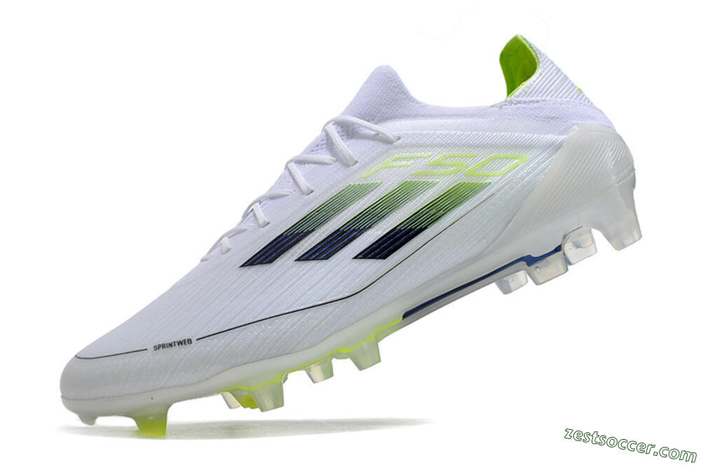 Adidas F50 Adizero FG Low-Tops Soccer Cleats - White/Black/Yellow 5