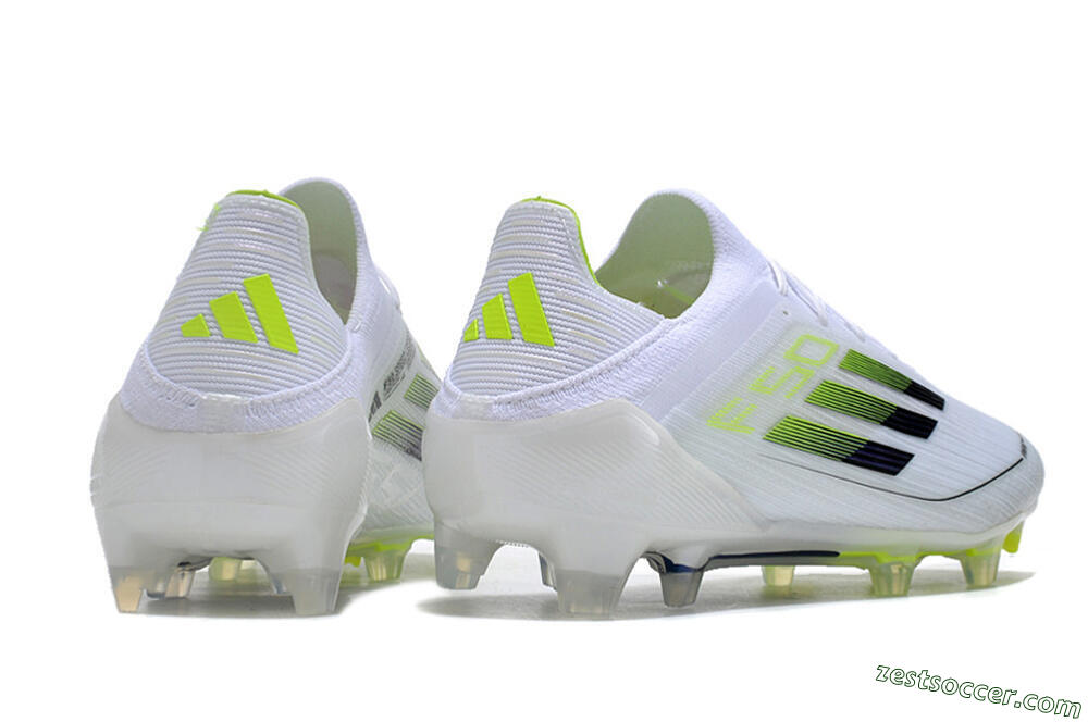 Adidas F50 Adizero FG Low-Tops Soccer Cleats - White/Black/Yellow 6