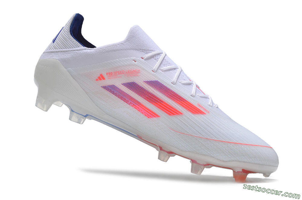 Adidas F50 Adizero FG Low-Tops Soccer Cleats - White/Red/Blue 4