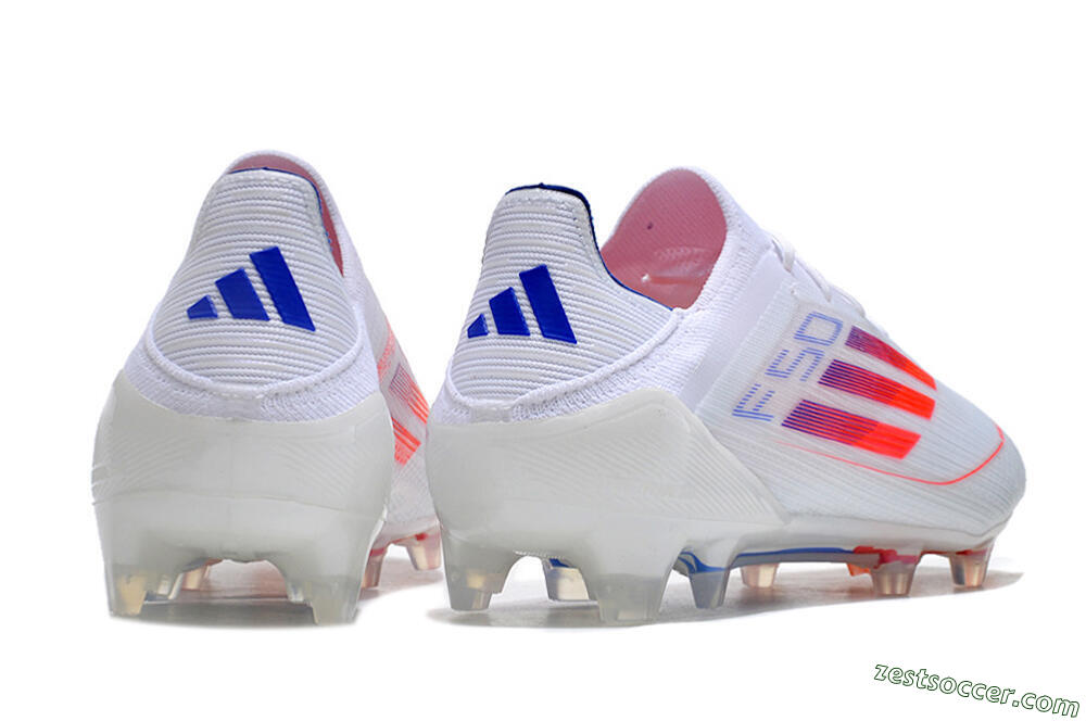 Adidas F50 Adizero FG Low-Tops Soccer Cleats - White/Red/Blue 6