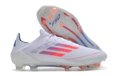 Adidas F50 Adizero FG Low-Tops Soccer Cleats - White/Red/Blue