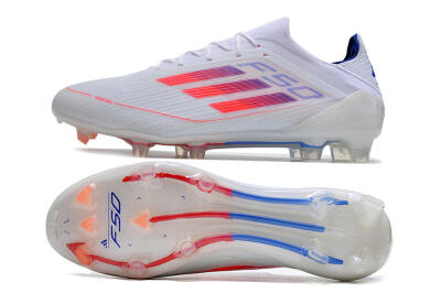 Adidas F50 Adizero FG Low-Tops Soccer Cleats - White/Red/Blue