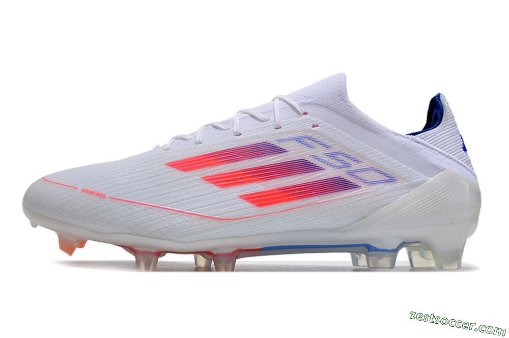 Adidas F50 Adizero FG Low-Tops Soccer Cleats - White/Red/Blue 2