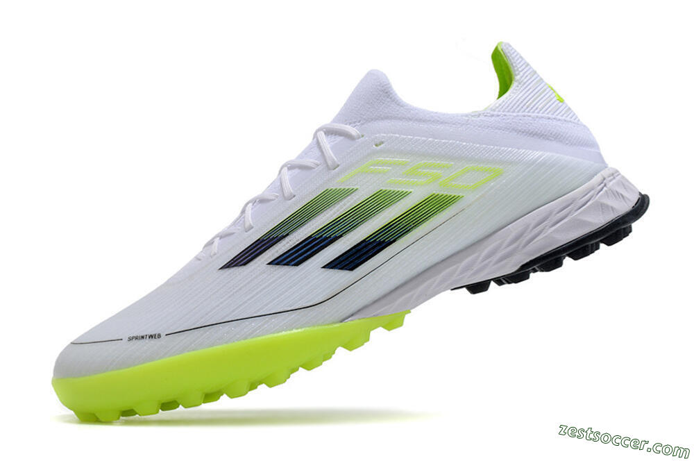 Adidas F50 Adizero TF Low-Tops Soccer Shoes - Whtie/Black/Green 5