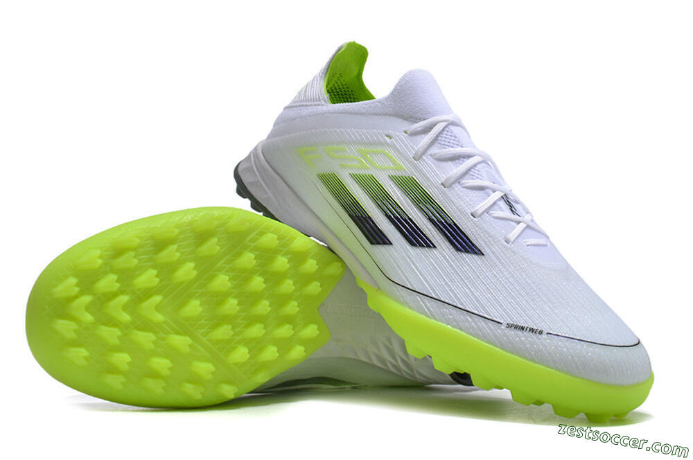 Adidas F50 Adizero TF Low-Tops Soccer Shoes - Whtie/Black/Green 3