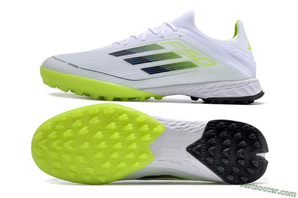Adidas F50 Adizero TF Low-Tops Soccer Shoes - Whtie/Black/Green 1