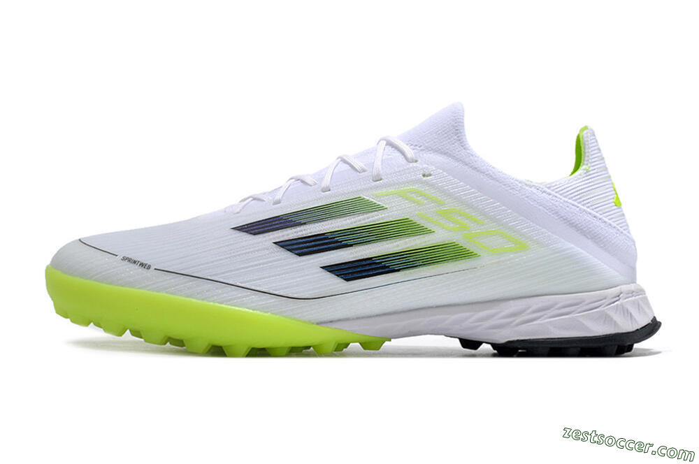Adidas F50 Adizero TF Low-Tops Soccer Shoes - Whtie/Black/Green 2