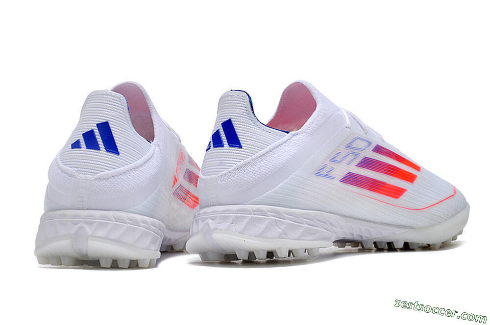 Adidas F50 Adizero TF Low-Tops Soccer Shoes - White/Red/Blue 6