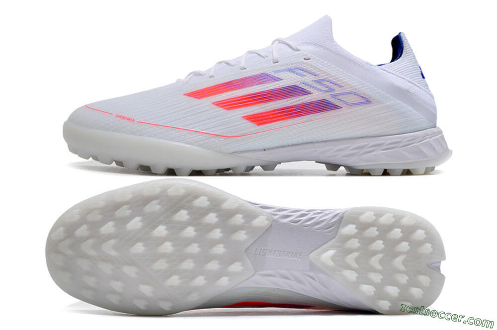 Adidas F50 Adizero TF Low-Tops Soccer Shoes - White/Red/Blue 1