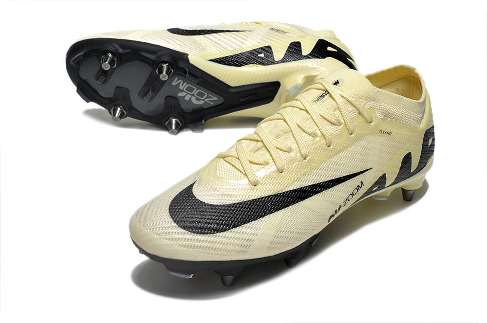 Nike Air Zoom Mercurial Vapor 15 Elite SG Low-Tops Soccer Cleats - Beige/Black 3