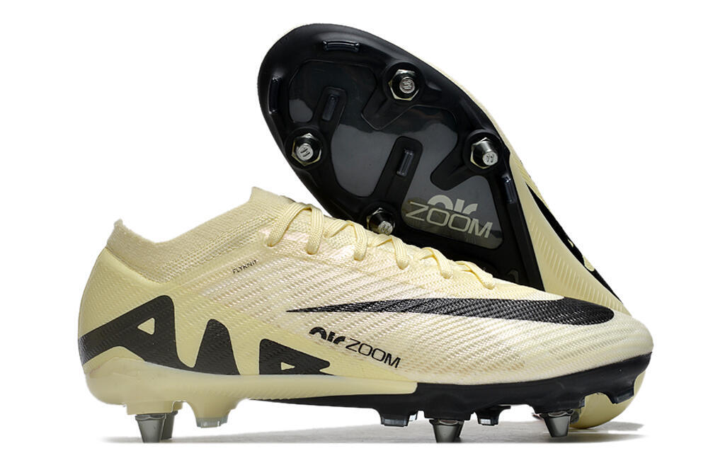 Nike Air Zoom Mercurial Vapor 15 Elite SG Low-Tops Soccer Cleats - Beige/Black 0