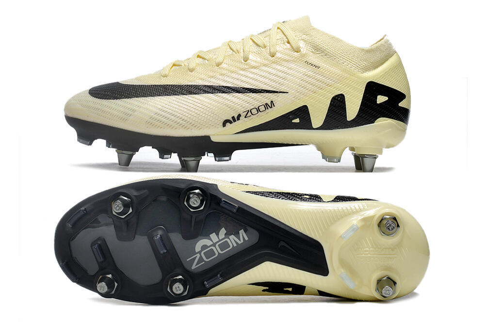 Nike Air Zoom Mercurial Vapor 15 Elite SG Low-Tops Soccer Cleats - Beige/Black 1