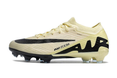 Nike Air Zoom Mercurial Vapor 15 Elite FG Low-Tops Soccer Cleats - White/Black/Beige