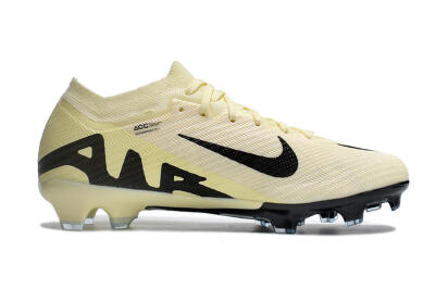 Nike Air Zoom Mercurial Vapor 15 Elite FG Low-Tops Soccer Cleats - White/Black/Beige