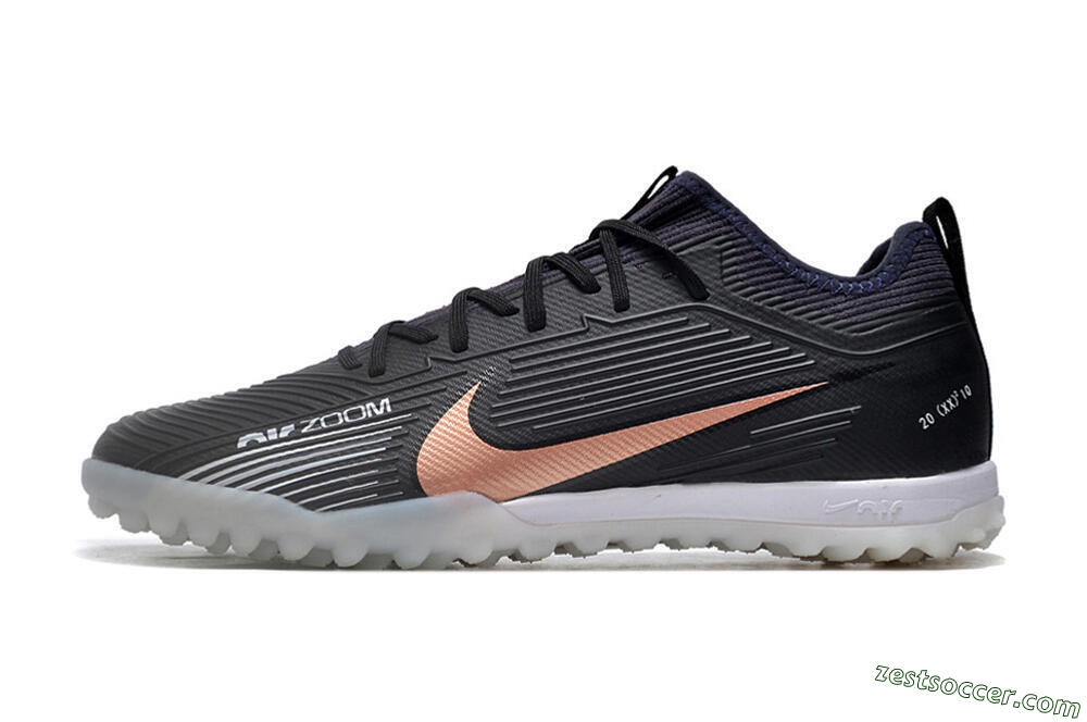 Nike Air Zoom Mercurial Vapor 15 Pro TF Low-Tops Soccer Shoes - Black/Gold/White 2