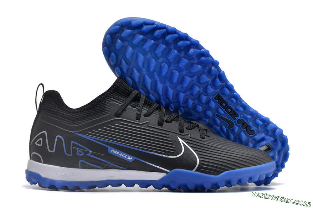 Nike Air Zoom Mercurial Vapor 15 Pro TF Low-Tops Soccer Shoes - Black/White/Blue 0
