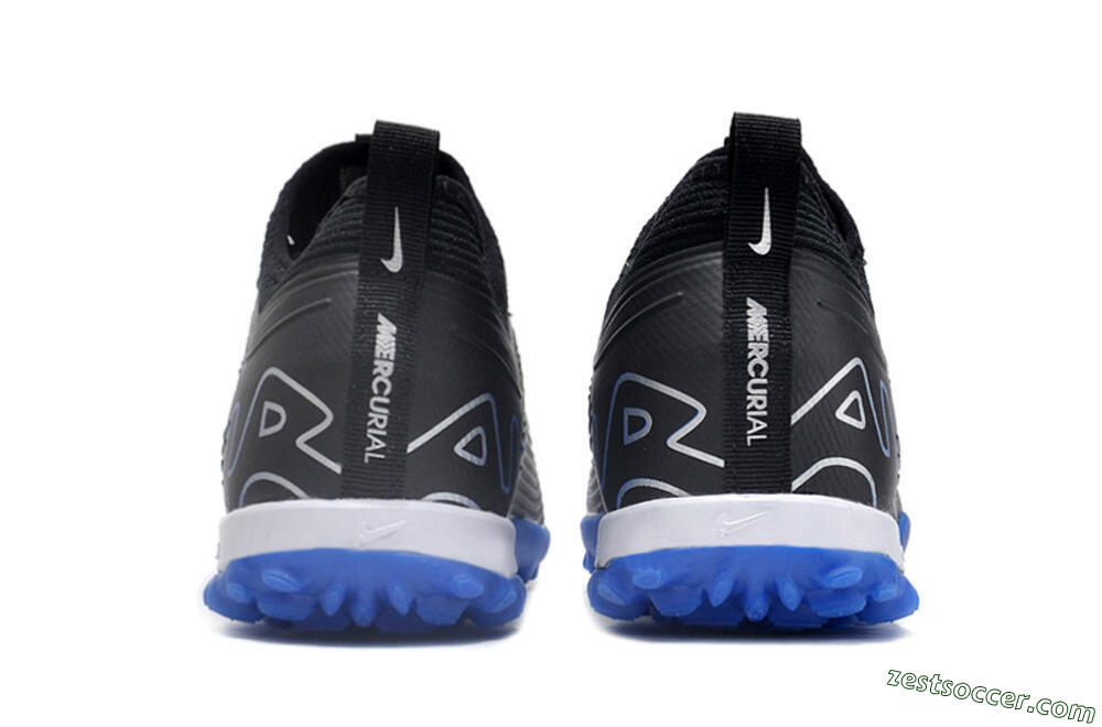 Nike Air Zoom Mercurial Vapor 15 Pro TF Low-Tops Soccer Shoes - Black/White/Blue 5