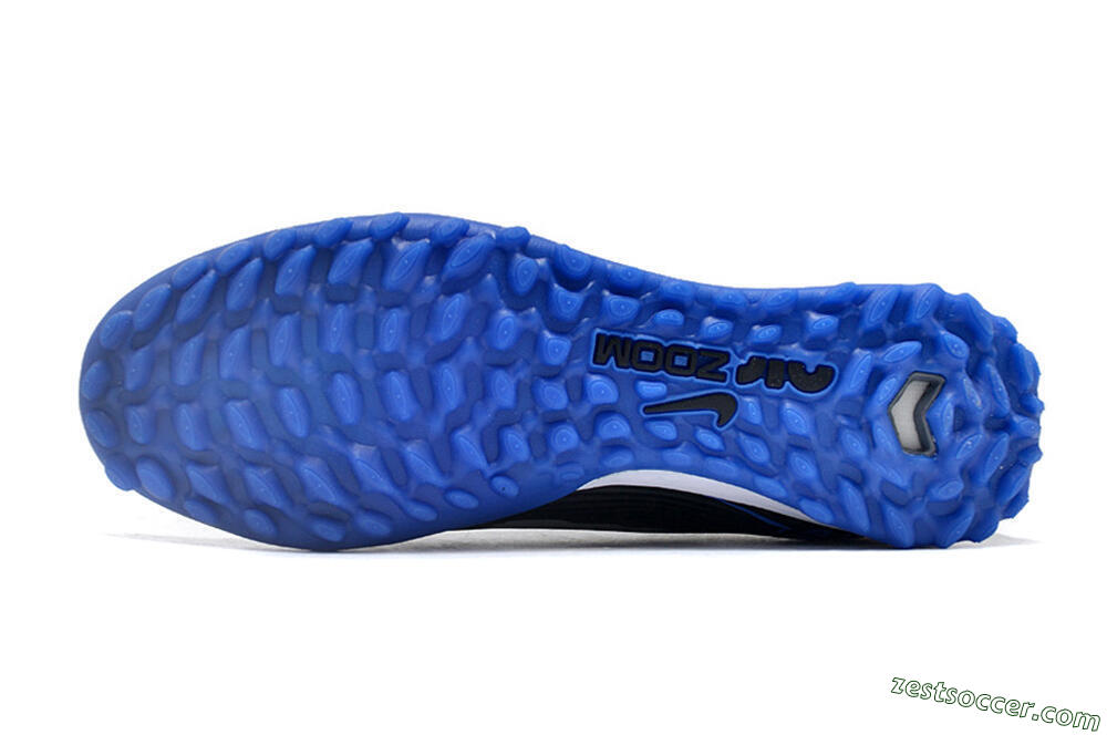 Nike Air Zoom Mercurial Vapor 15 Pro TF Low-Tops Soccer Shoes - Black/White/Blue 6