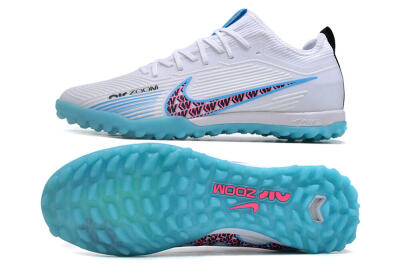 Nike Air Zoom Mercurial Vapor 15 Pro TF Low-Tops Soccer Shoes - White/Blue/Pink