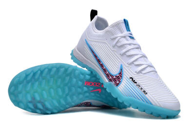 Nike Air Zoom Mercurial Vapor 15 Pro TF Low-Tops Soccer Shoes - White/Blue/Pink