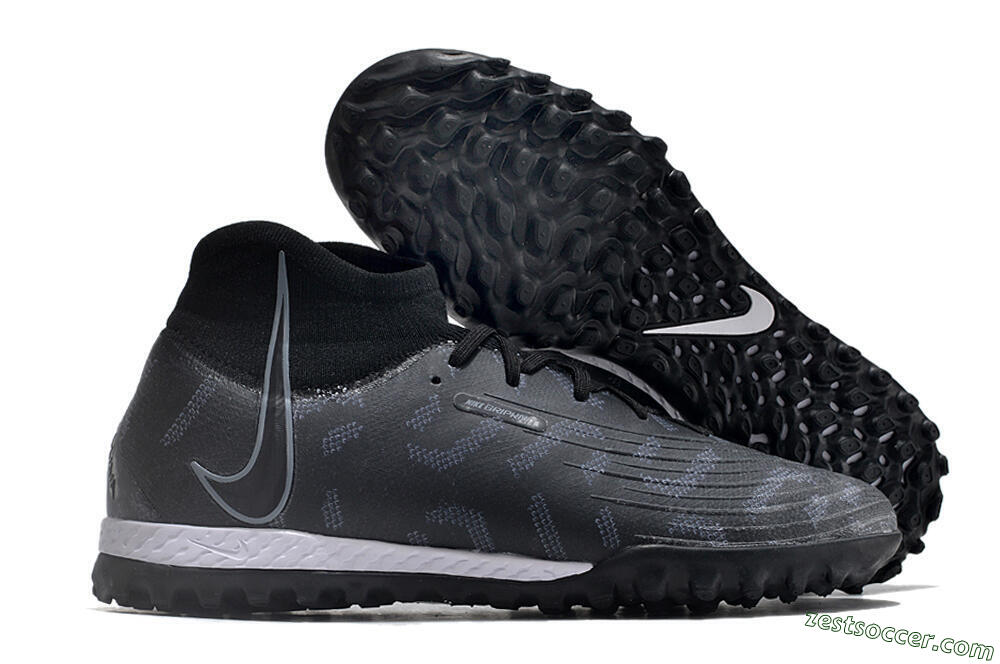 Nike Phantom Luna Elite NU TF High-Tops Soccer Shoes - Black/Grey/White 0